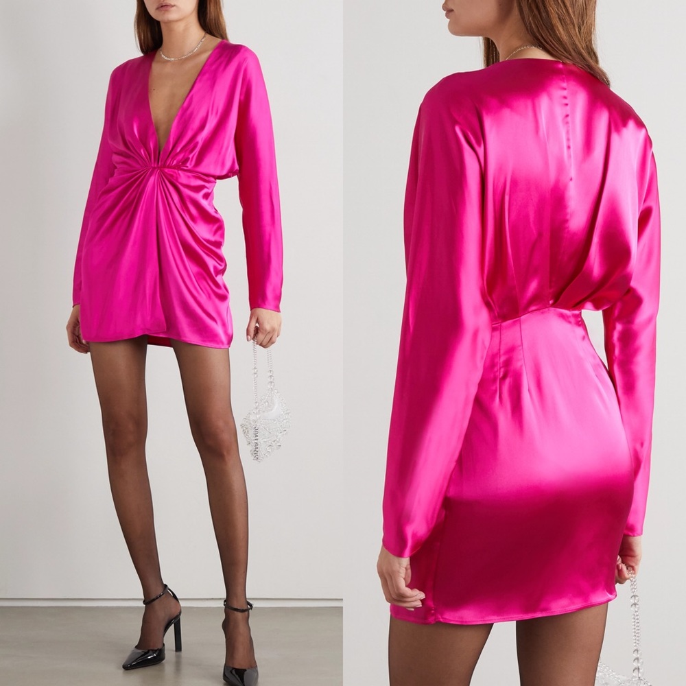 Gauge 81 Shibu Draped Satin Pink Dress Size XS
